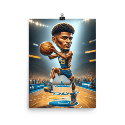 Personalized Caricature Poster with Custom Basketball Player Portrait