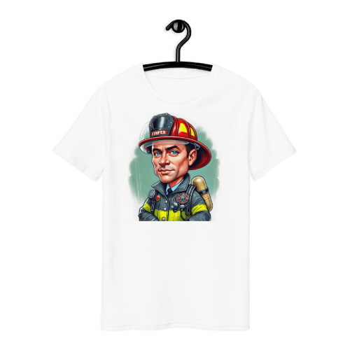 Personalized T-Shirt with Firefighter Caricature Design